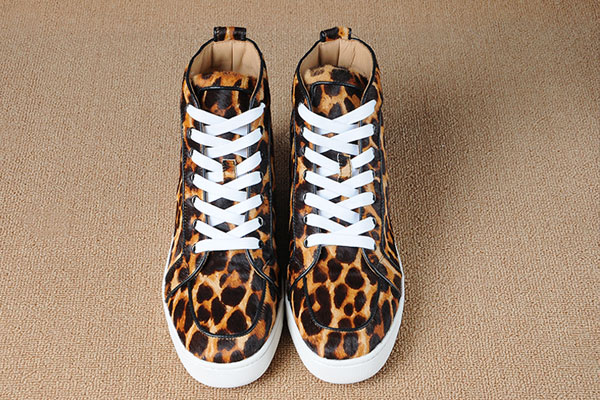 Super Perfect Christian Louboutin Rantus Men′s Flat Leopard FuzzySuper Max Perfect Christian Loubout