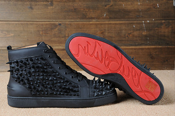 Super perfect Christian Louboutin Louis Pik Pik Mens Flat Matte Black(with receipt)