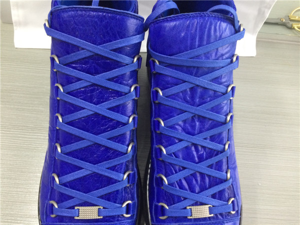 Take 2 Eur Size Down 2015 New Balenciaga Arena Lampskin Leather High Top Sneakers Egyptien Blue Blac