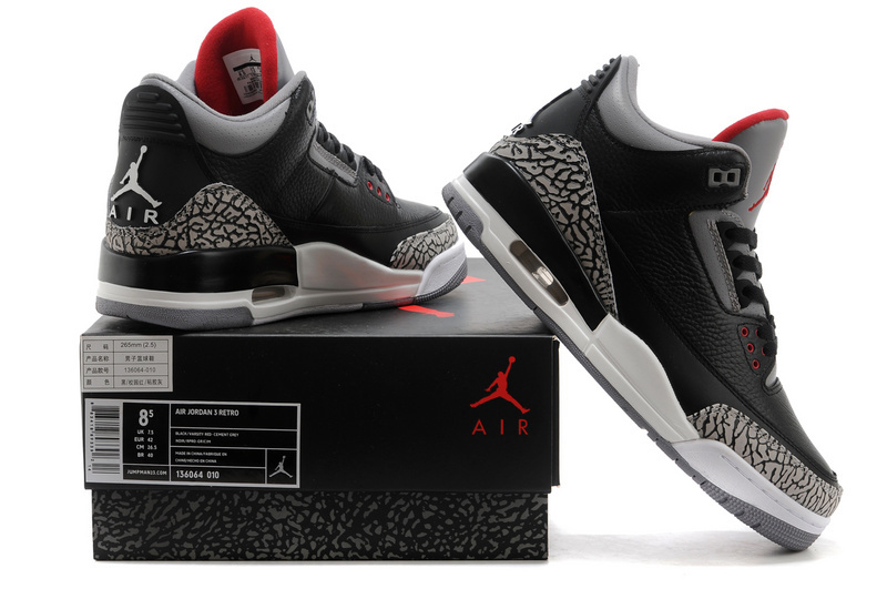 Super Max Perfect Air Jordan 3 Black Cement