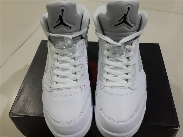 Super Max Perfect Air Jordan 5 White/Metallic Silver