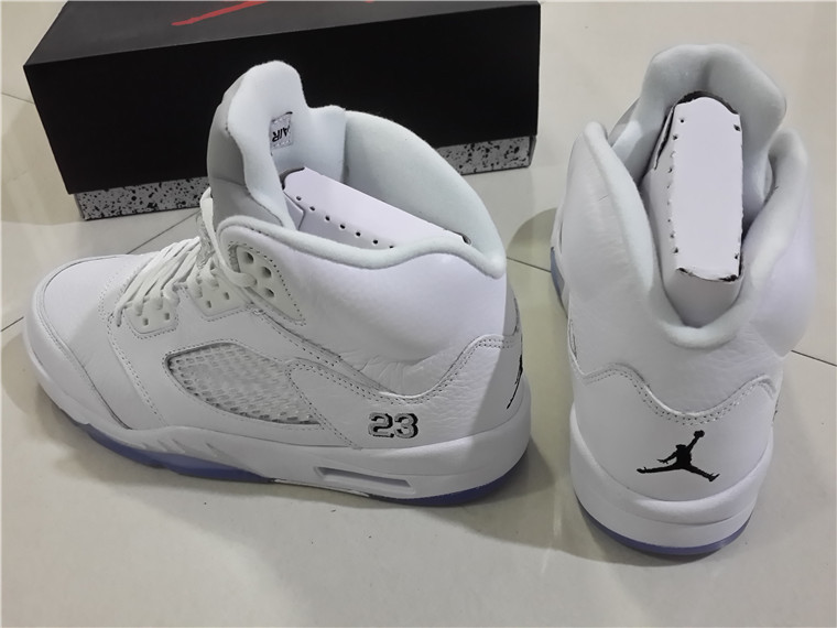 Super Max Perfect Air Jordan 5 White/Metallic Silver