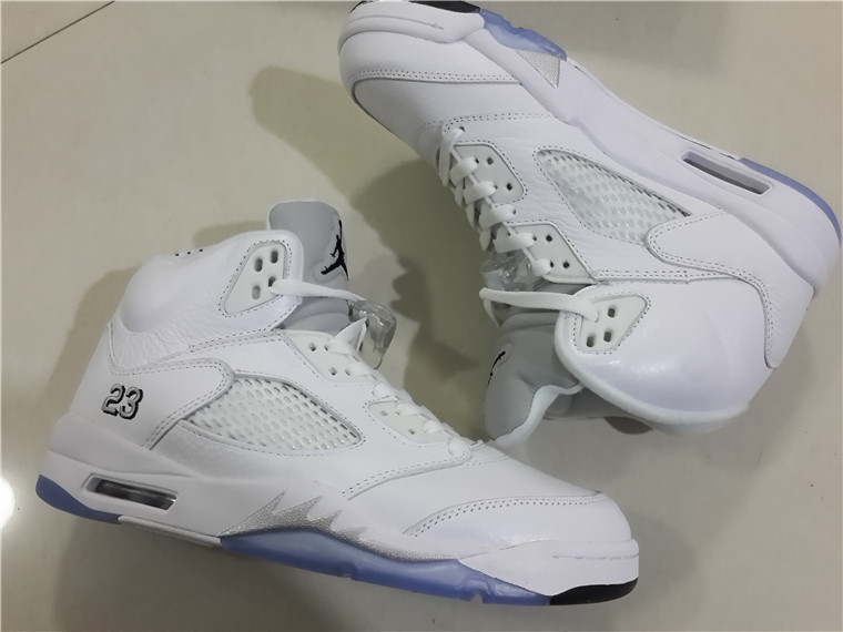 Super Max Perfect Air Jordan 5 White/Metallic Silver