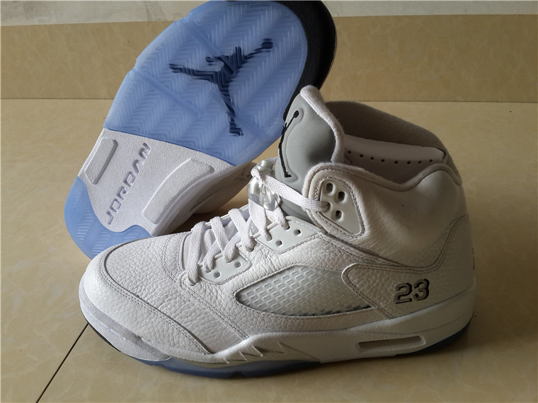 Super Max Perfect Air Jordan 5 White/Metallic Silver