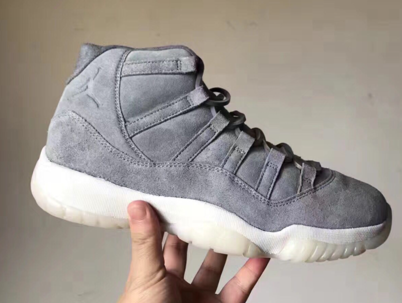 Super Max Perfect Jordan 11 Grey Suede