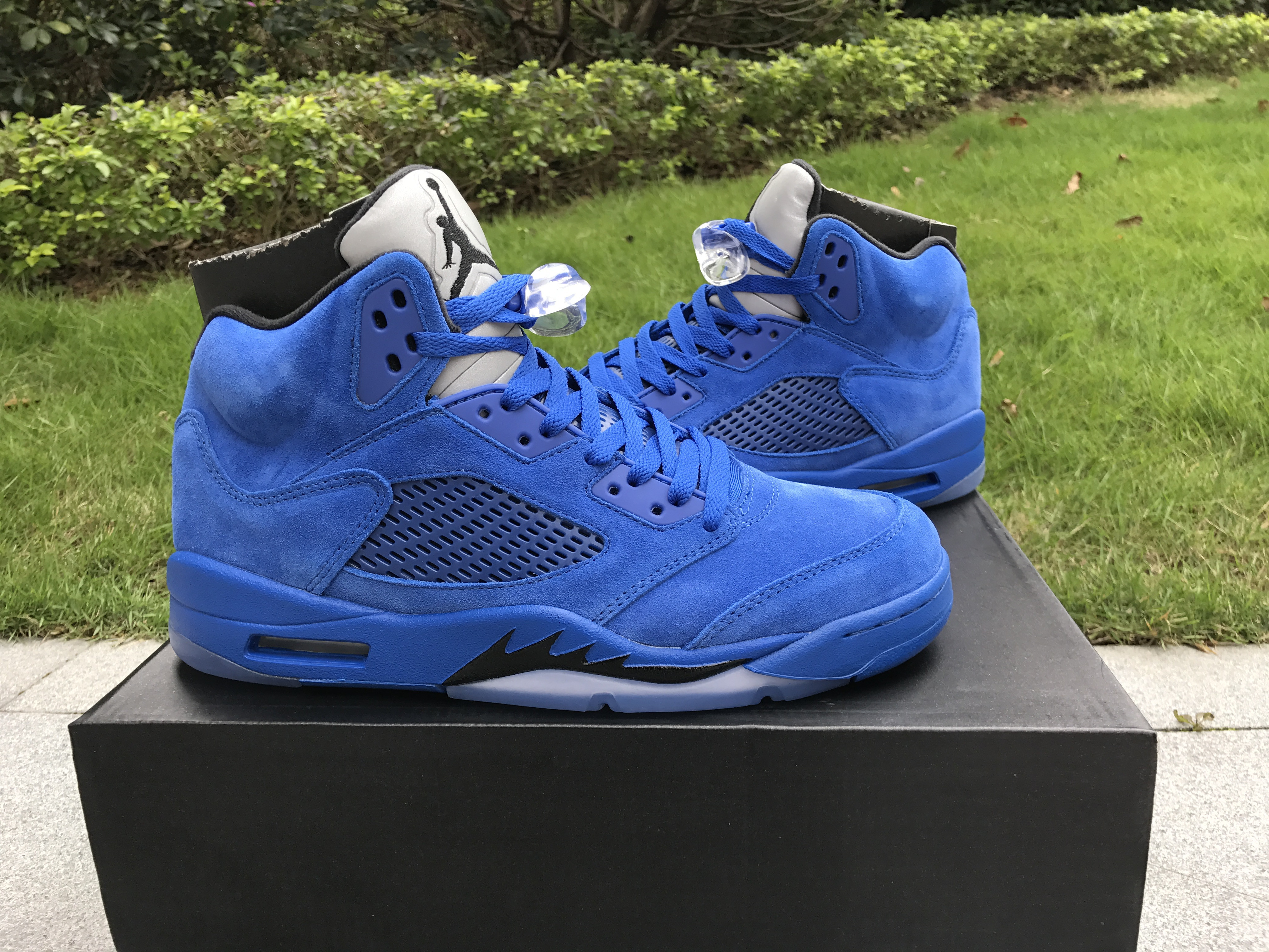 Super Max Perfect Jordan 5 Blue Suede