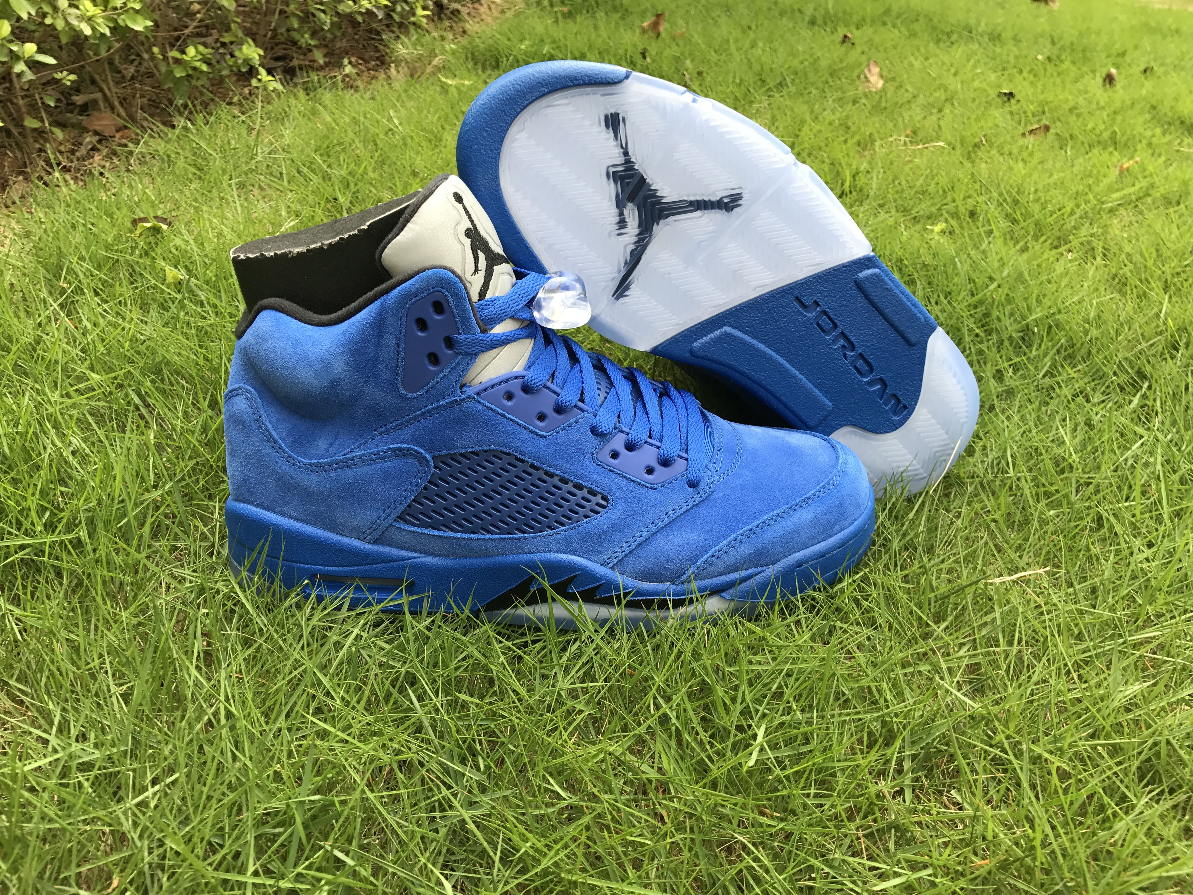 Super Max Perfect Jordan 5 Blue Suede