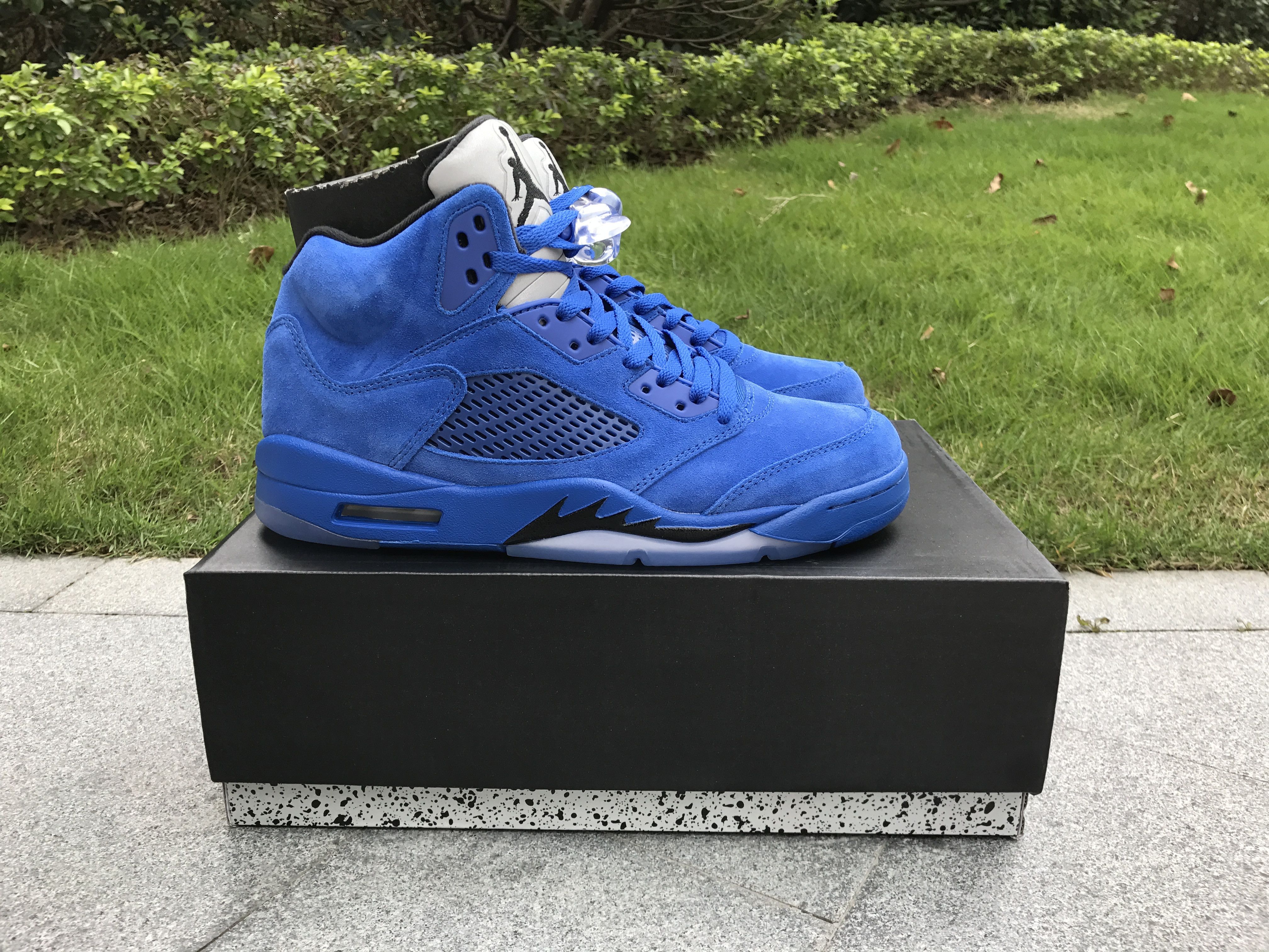 Super Max Perfect Jordan 5 Blue Suede