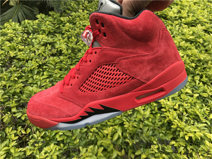 Super Max Perfect Jordan 5 Red Suede