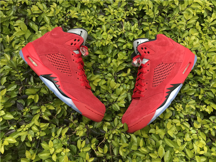 Super Max Perfect Jordan 5 Red Suede