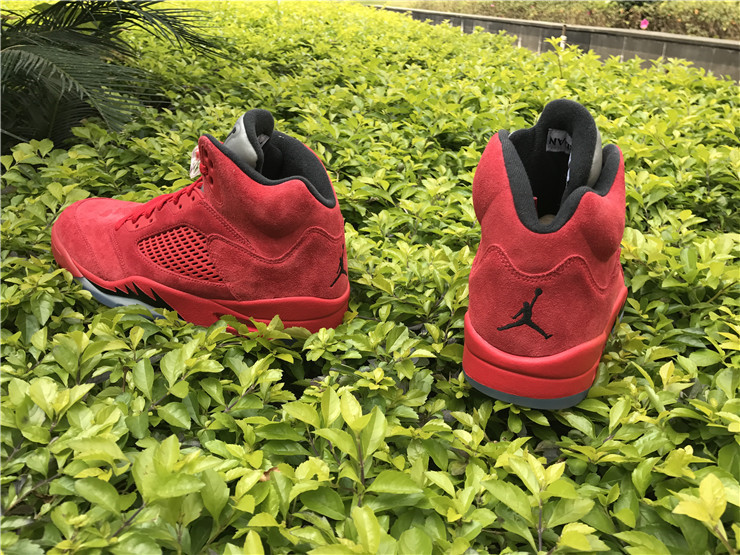 Super Max Perfect Jordan 5 Red Suede