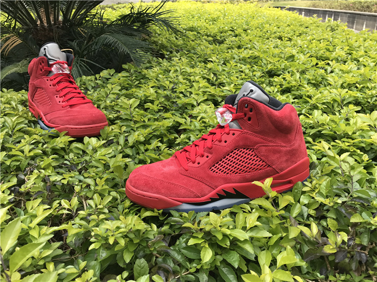 Super Max Perfect Jordan 5 Red Suede