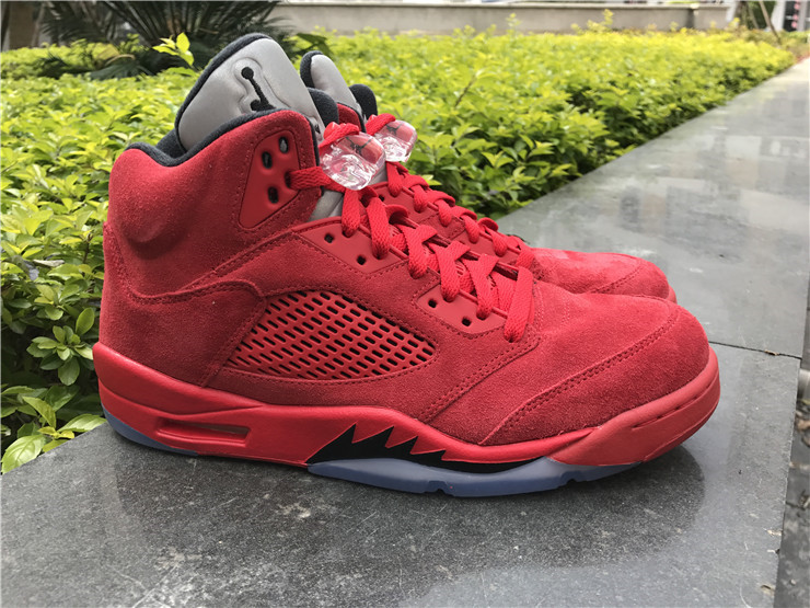 Super Max Perfect Jordan 5 Red Suede