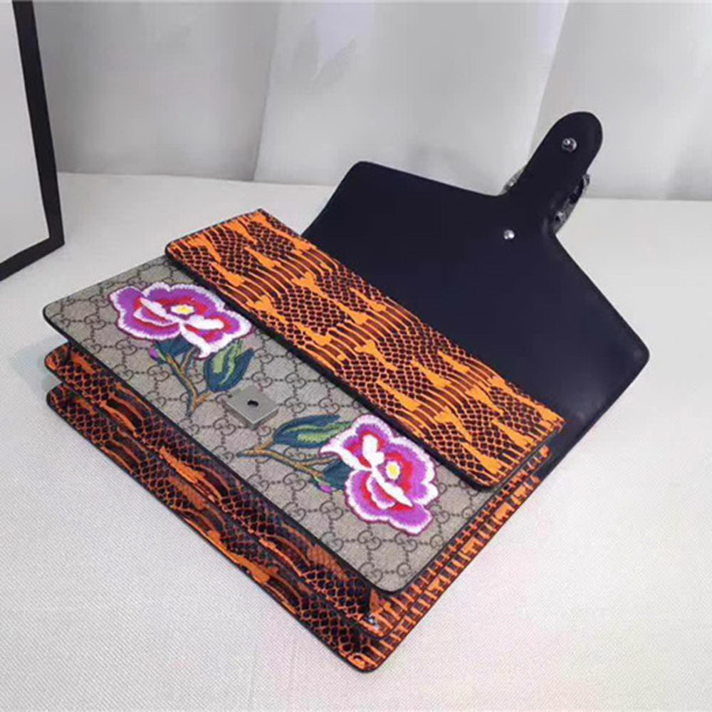 G Dionysus GG Supreme Flower-embroidered Shoulder Bag