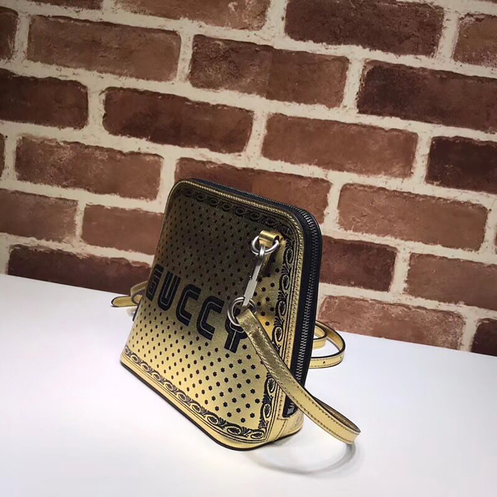 G Guccy Mini Shoulder Bag(Metallic Gold Canvas)