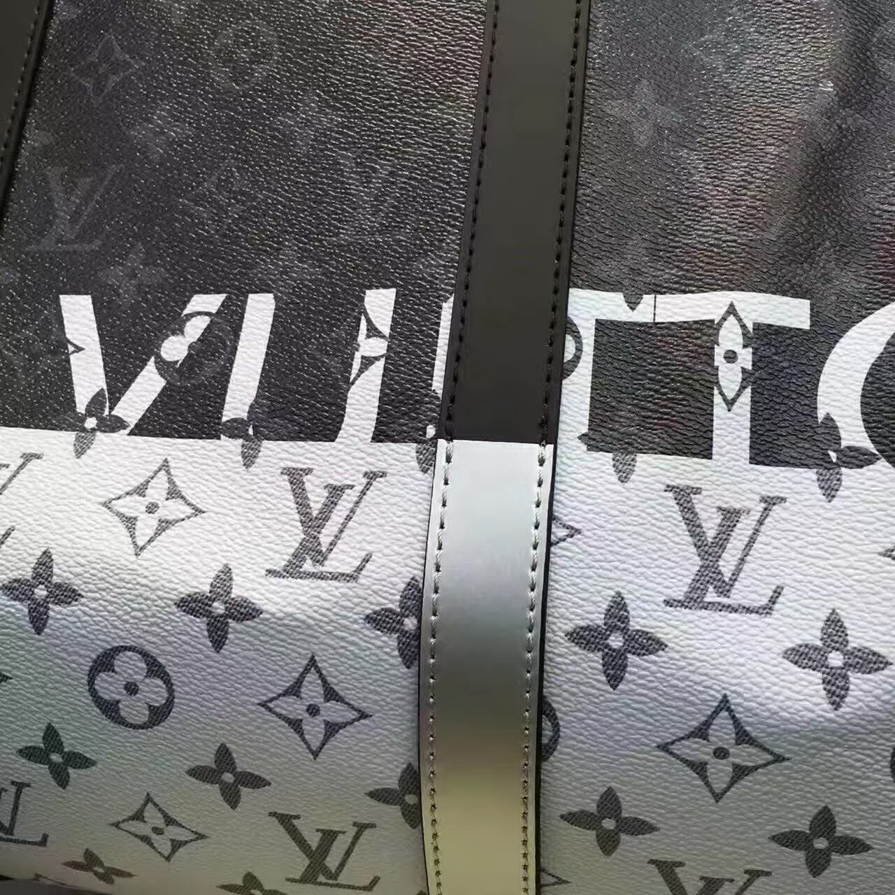 LV Keepall travel bag Black and white