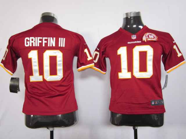 Limited Washington Red Skins Kids Jersey-004