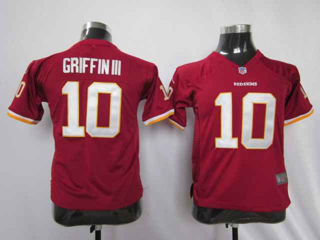 Limited Washington Red Skins Kids Jersey-005