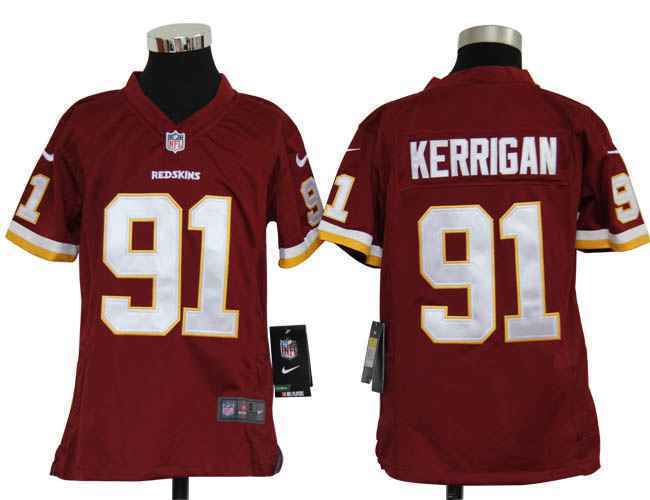 Limited Washington Red Skins Kids Jersey-017