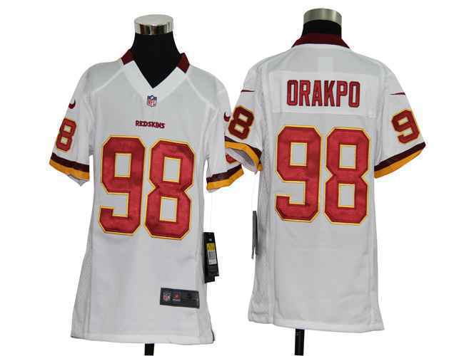 Limited Washington Red Skins Kids Jersey-019