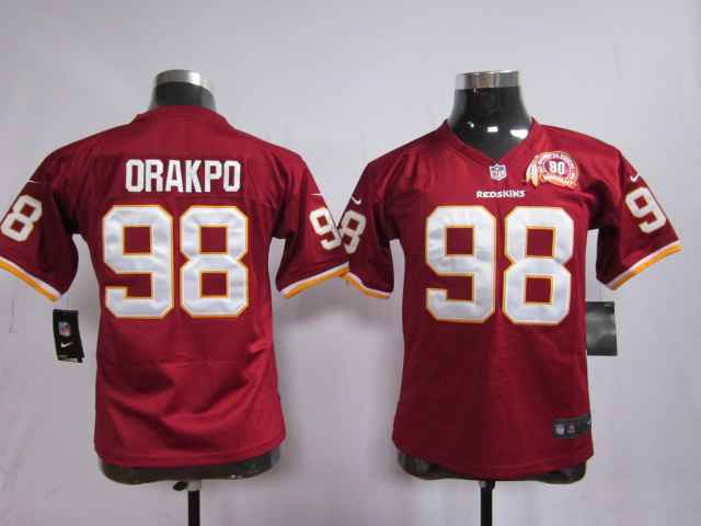 Limited Washington Red Skins Kids Jersey-020