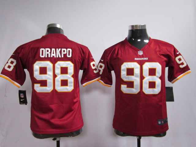 Limited Washington Red Skins Kids Jersey-021