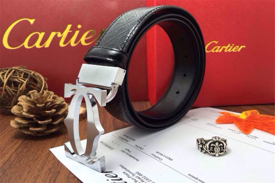 Super Perfect Quality Cartier Belts(100% Genuine Leather,Steel Buckle)-034