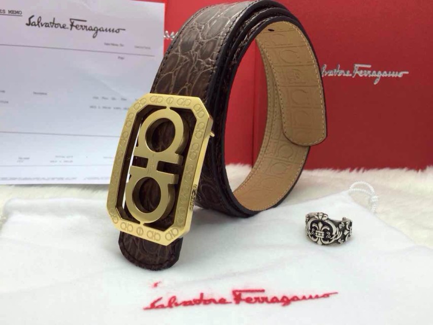 Super Perfect Quality Ferragamo Belts(100% Genuine Leather,steel Buckle)-369