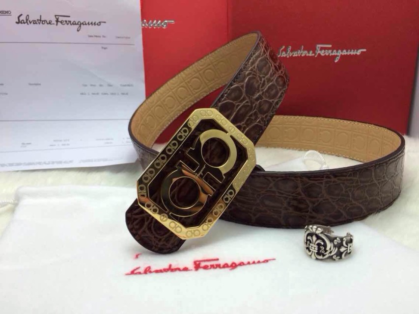 Super Perfect Quality Ferragamo Belts(100% Genuine Leather,steel Buckle)-370