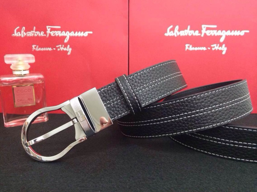 Super Perfect Quality Ferragamo Belts(100% Genuine Leather,steel Buckle)-373