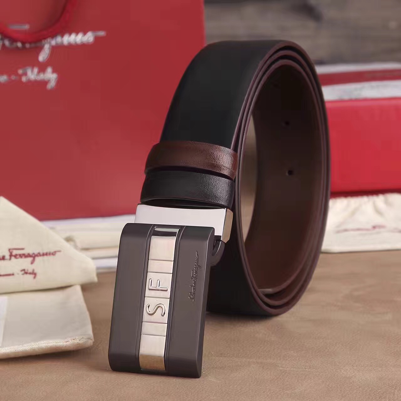 Super Perfect Quality Ferragamo Belts(100% Genuine Leather,steel Buckle)-732