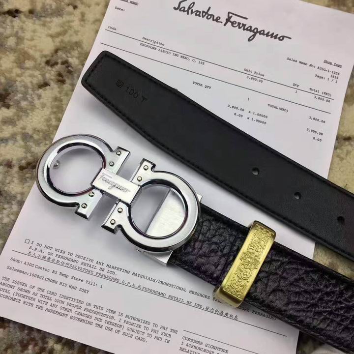 Super Perfect Quality Ferragamo Belts(100% Genuine Leather,steel Buckle)-800