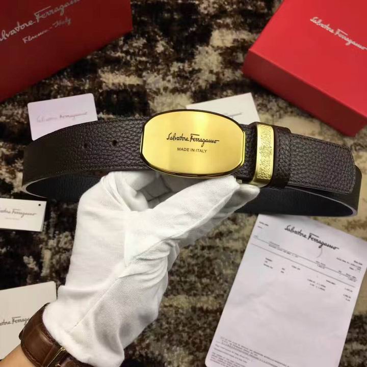 Super Perfect Quality Ferragamo Belts(100% Genuine Leather,steel Buckle)-813