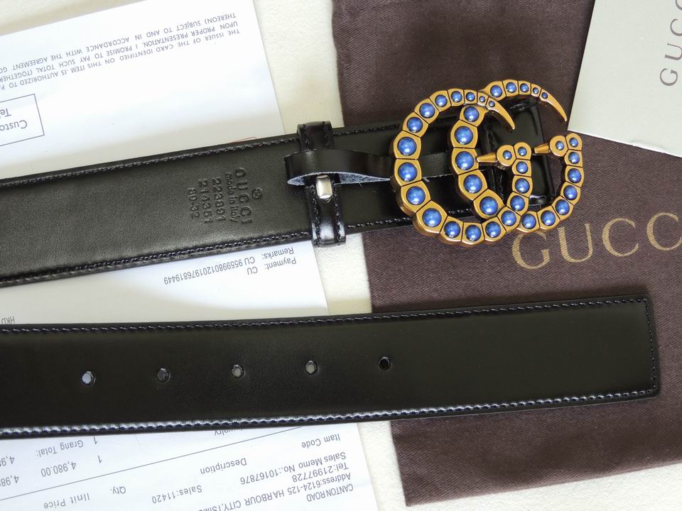 Super Perfect Quality G Belts(100% Genuine Leather,steel Buckle)-412