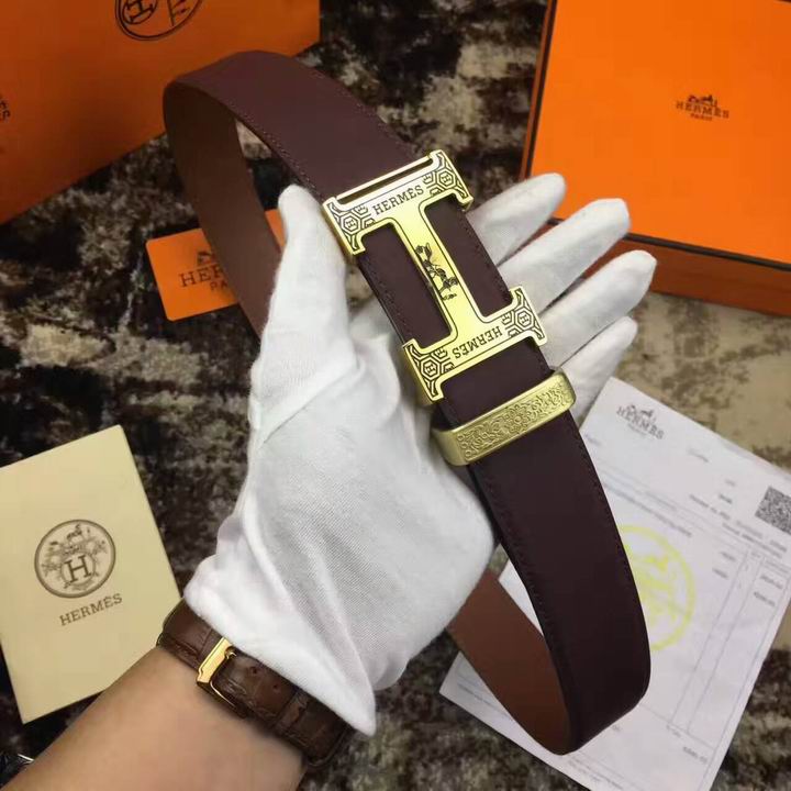 Super Perfect Quality Hermes Belts(100% Genuine Leather,Reversible Steel Buckle)-1018