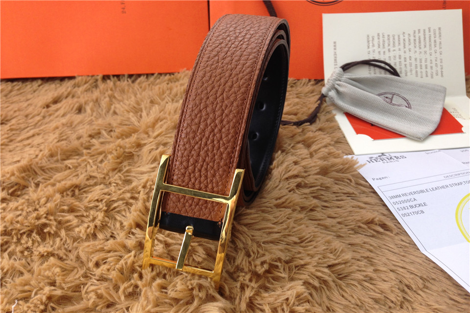 Super Perfect Quality Hermes Belts(100% Genuine Leather,Reversible Steel Buckle)-471