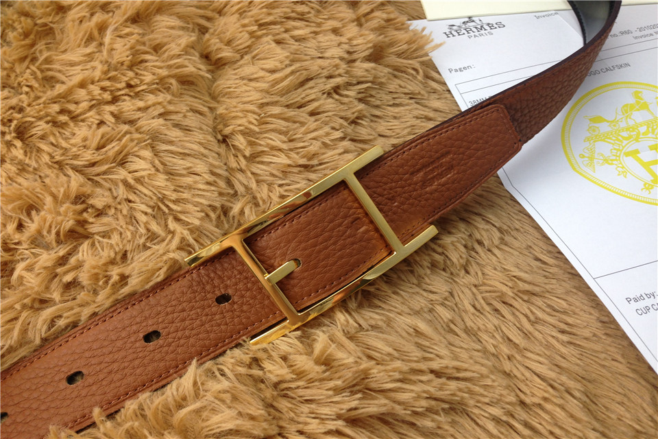 Super Perfect Quality Hermes Belts(100% Genuine Leather,Reversible Steel Buckle)-473