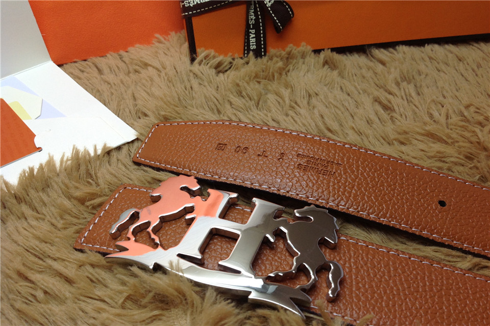 Super Perfect Quality Hermes Belts(100% Genuine Leather,Reversible Steel Buckle)-580