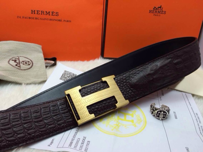 Super Perfect Quality Hermes Belts(100% Genuine Leather,Reversible Steel Buckle)-607