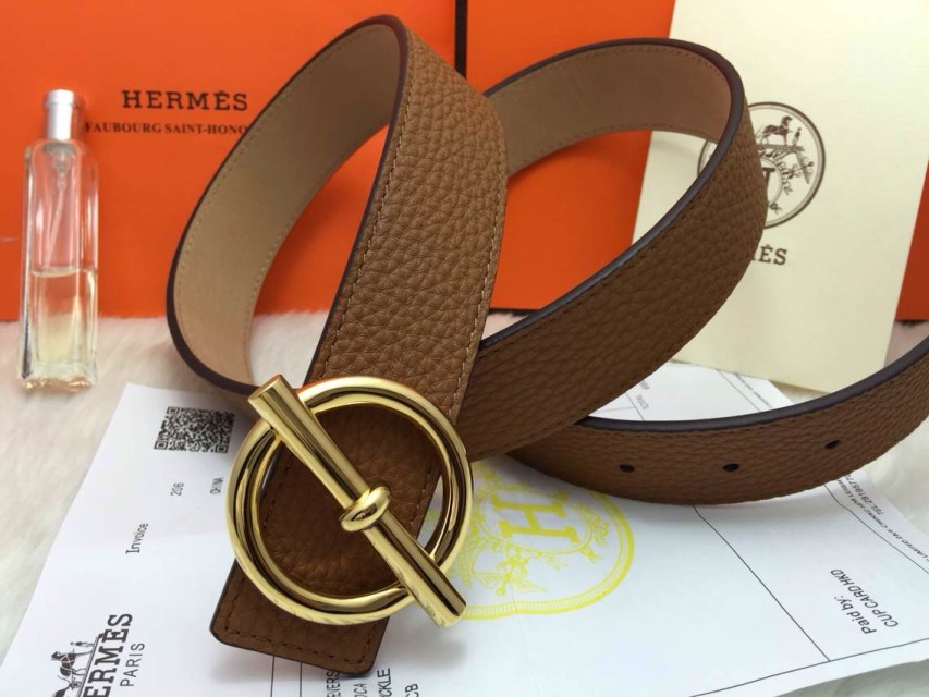 Super Perfect Quality Hermes Belts(100% Genuine Leather,Reversible Steel Buckle)-661