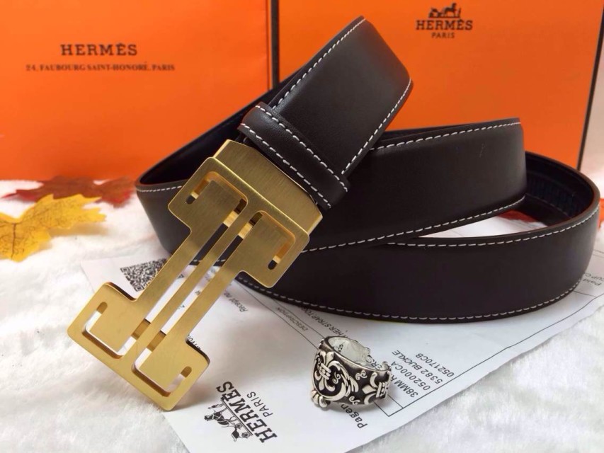 Super Perfect Quality Hermes Belts(100% Genuine Leather,Reversible Steel Buckle)-678