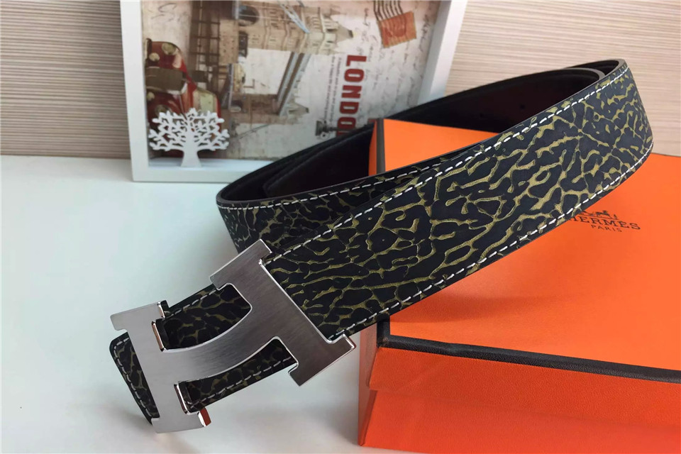 Super Perfect Quality Hermes Belts(100% Genuine Leather,Reversible Steel Buckle)-761