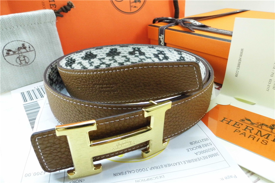 Super Perfect Quality Hermes Belts(100% Genuine Leather,Reversible Steel Buckle)-786