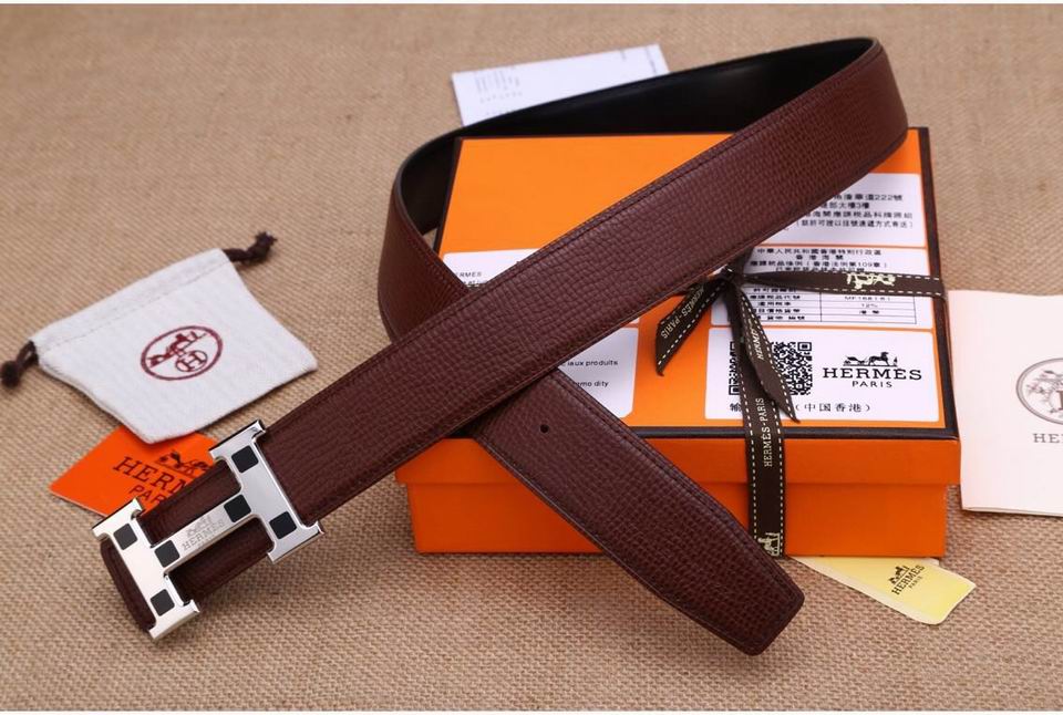 Super Perfect Quality Hermes Belts(100% Genuine Leather,Reversible Steel Buckle)-892