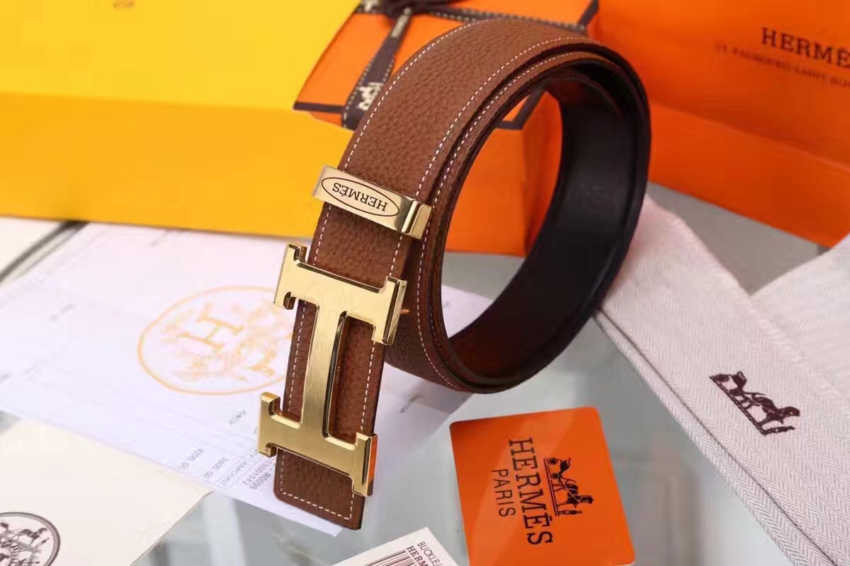 Super Perfect Quality Hermes Belts(100% Genuine Leather,Reversible Steel Buckle)-936