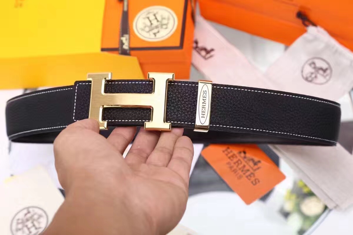 Super Perfect Quality Hermes Belts(100% Genuine Leather,Reversible Steel Buckle)-937