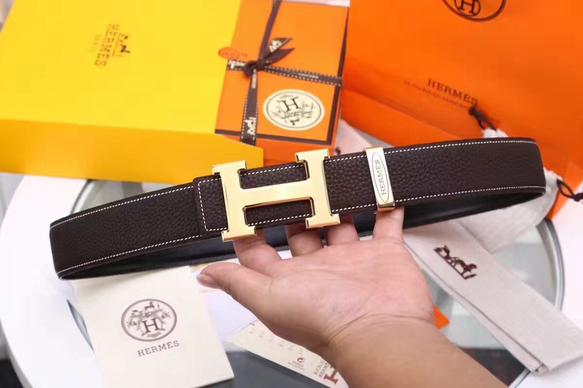 Super Perfect Quality Hermes Belts(100% Genuine Leather,Reversible Steel Buckle)-941