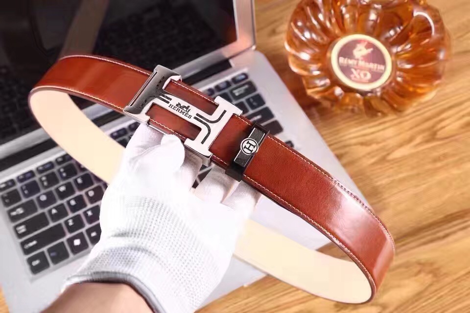 Super Perfect Quality Hermes Belts(100% Genuine Leather,Reversible Steel Buckle)-965