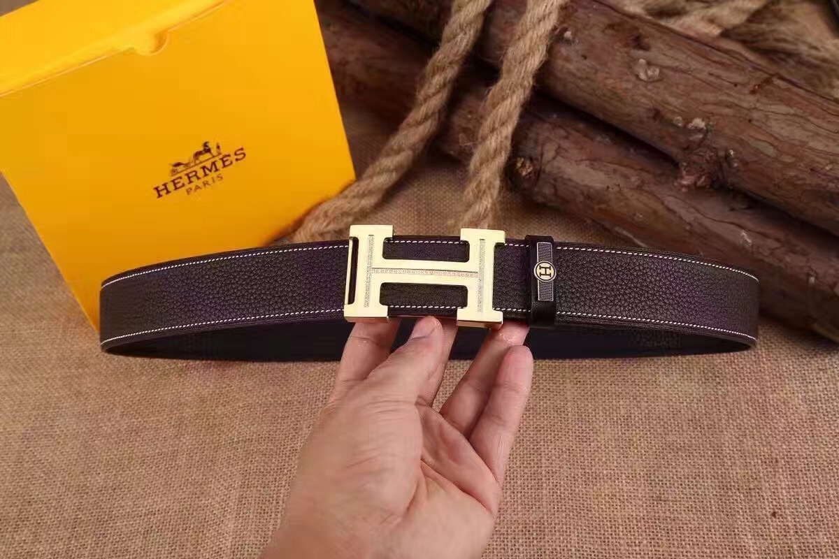 Super Perfect Quality Hermes Belts(100% Genuine Leather,Reversible Steel Buckle)-979