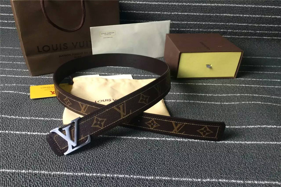 Super Perfect Quality LV Belts(100% Genuine Leather,Steel Buckle)-1194